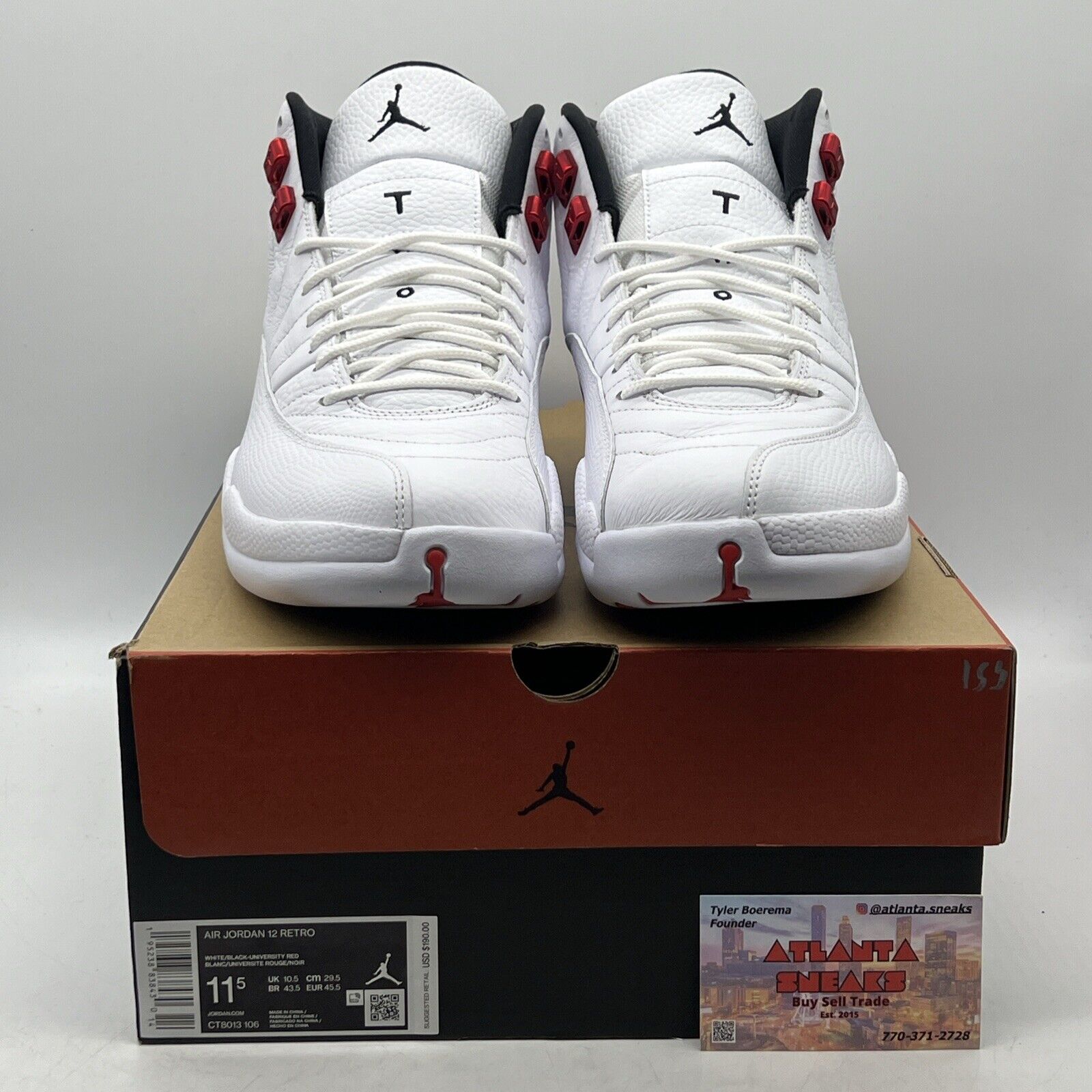 Size 11.5 - Air Jordan 12 Retro Twist White Red Black Leather  (CT8013-106)