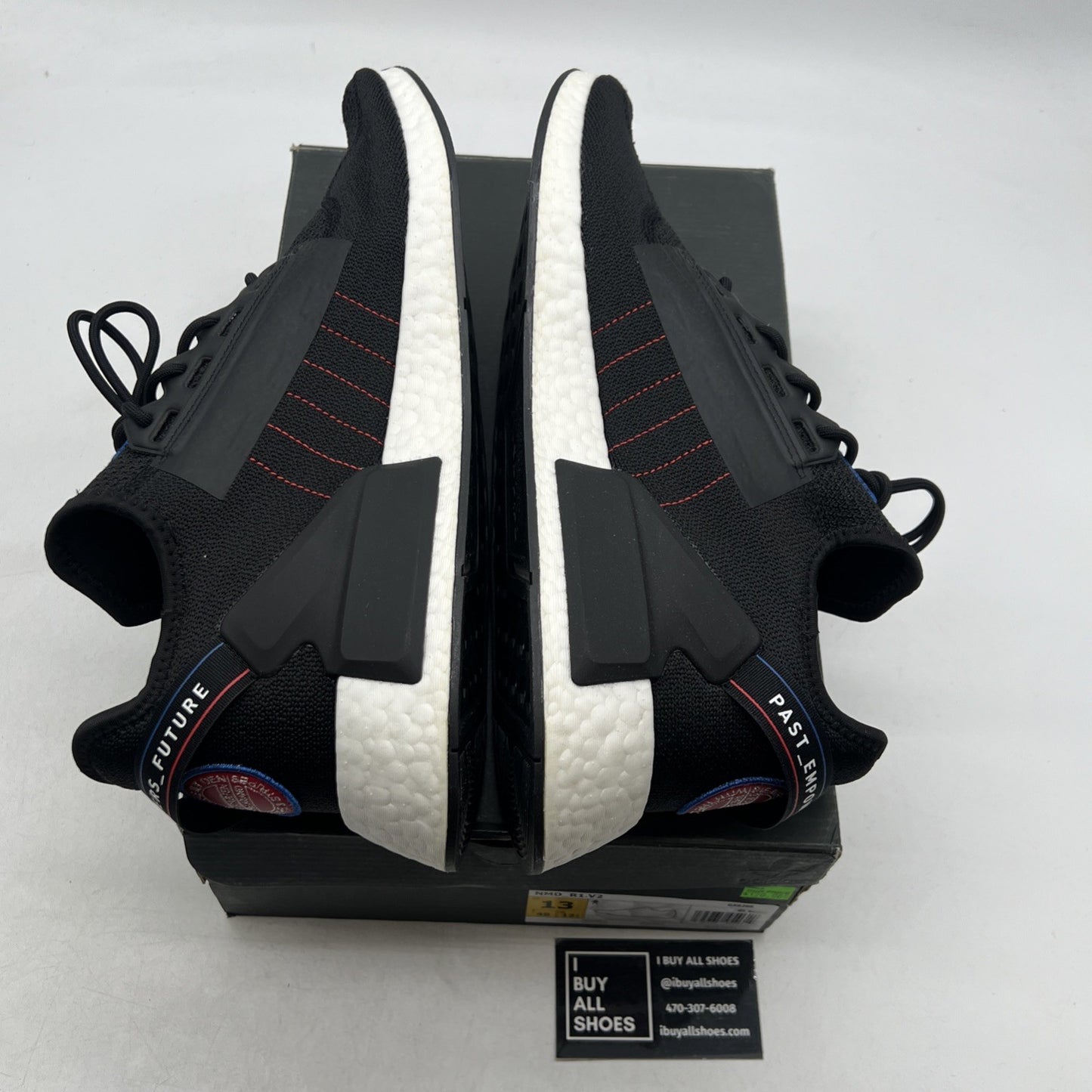 Size 13 - Adidas NMD_R1 V2 Logo Patch - Black (GX6266)
