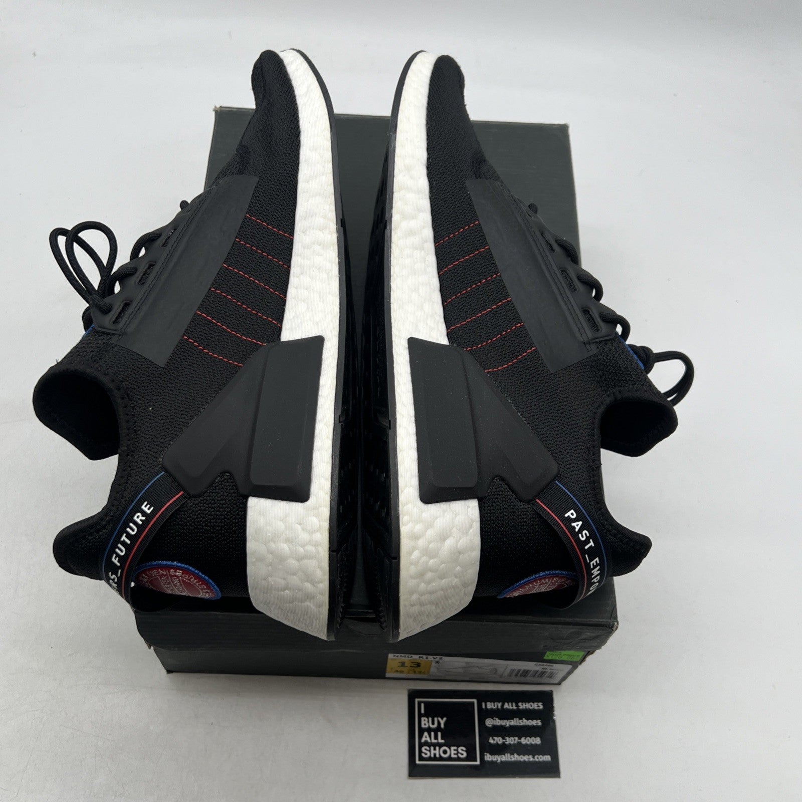 Size 13 - Adidas NMD_R1 V2 Logo Patch - Black (GX6266)