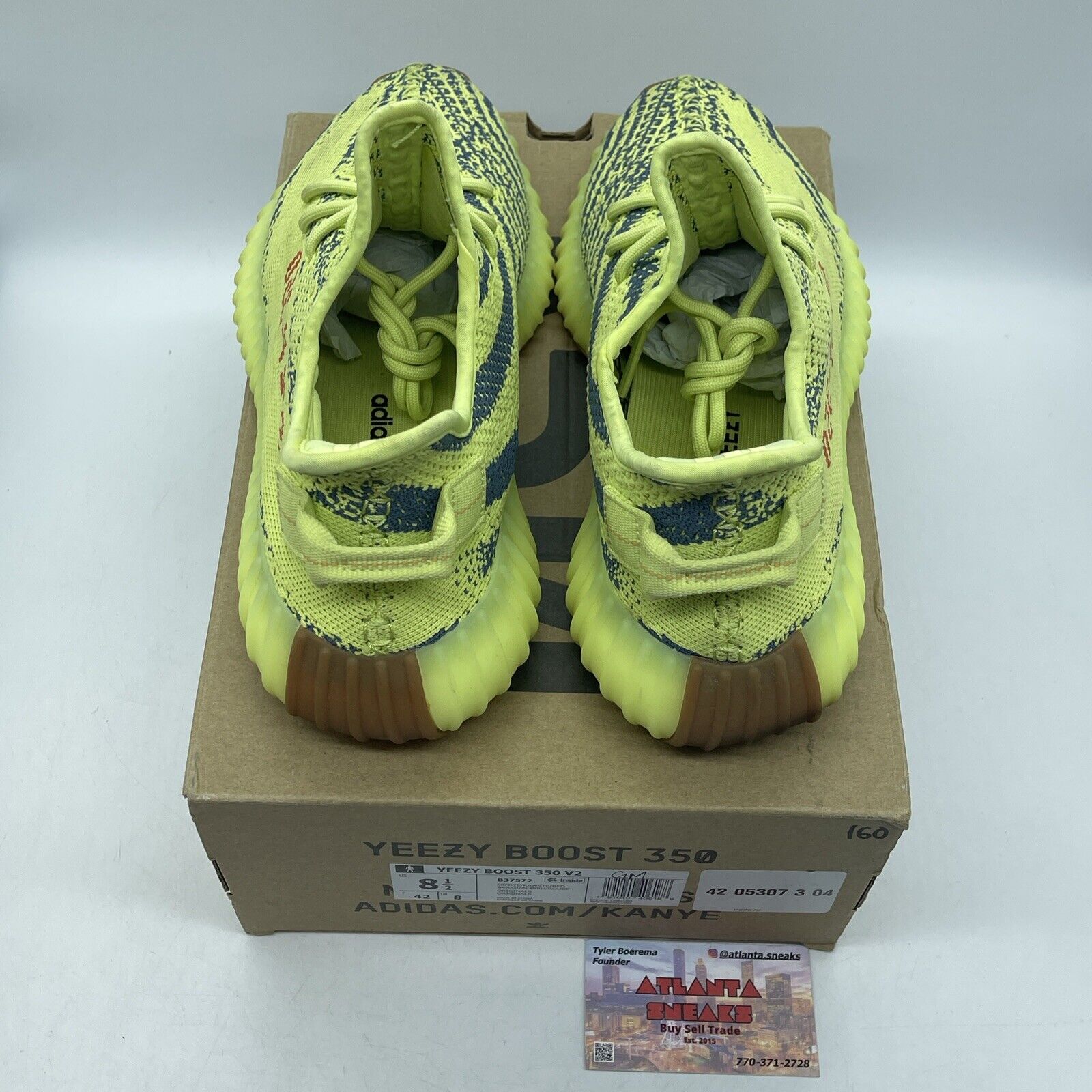 Size 8.5 - adidas Yeezy Boost 350 V2 Low Semi Frozen Yellow (B37572)