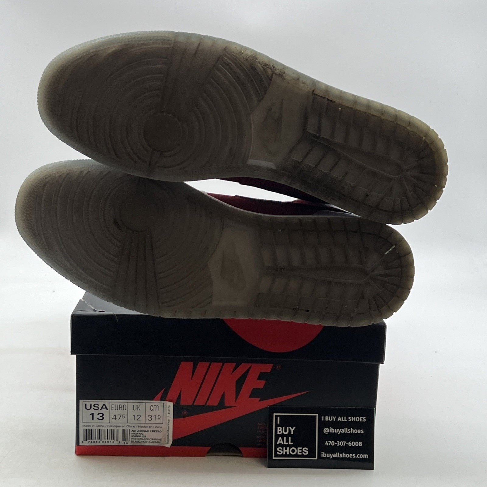 Size 13 - Air Jordan 1 Retro OG High Carmine (555088-123)