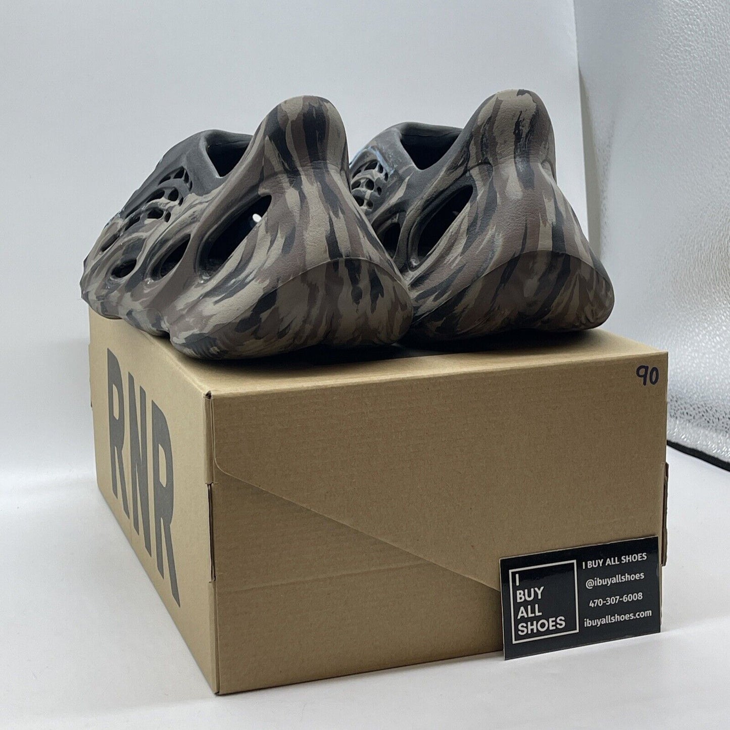 Size 13 - Yeezy Foam runner Mx Cinder Brown Black Blue (ID4126)