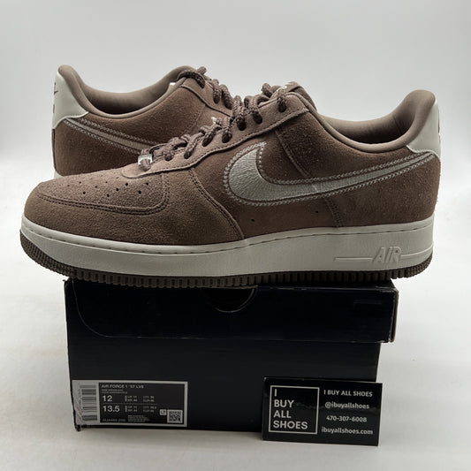 Size 12 - Nike Air Force 1 '07 LV8 Embroidered Swoosh - Mink Brown (HJ4465-200)