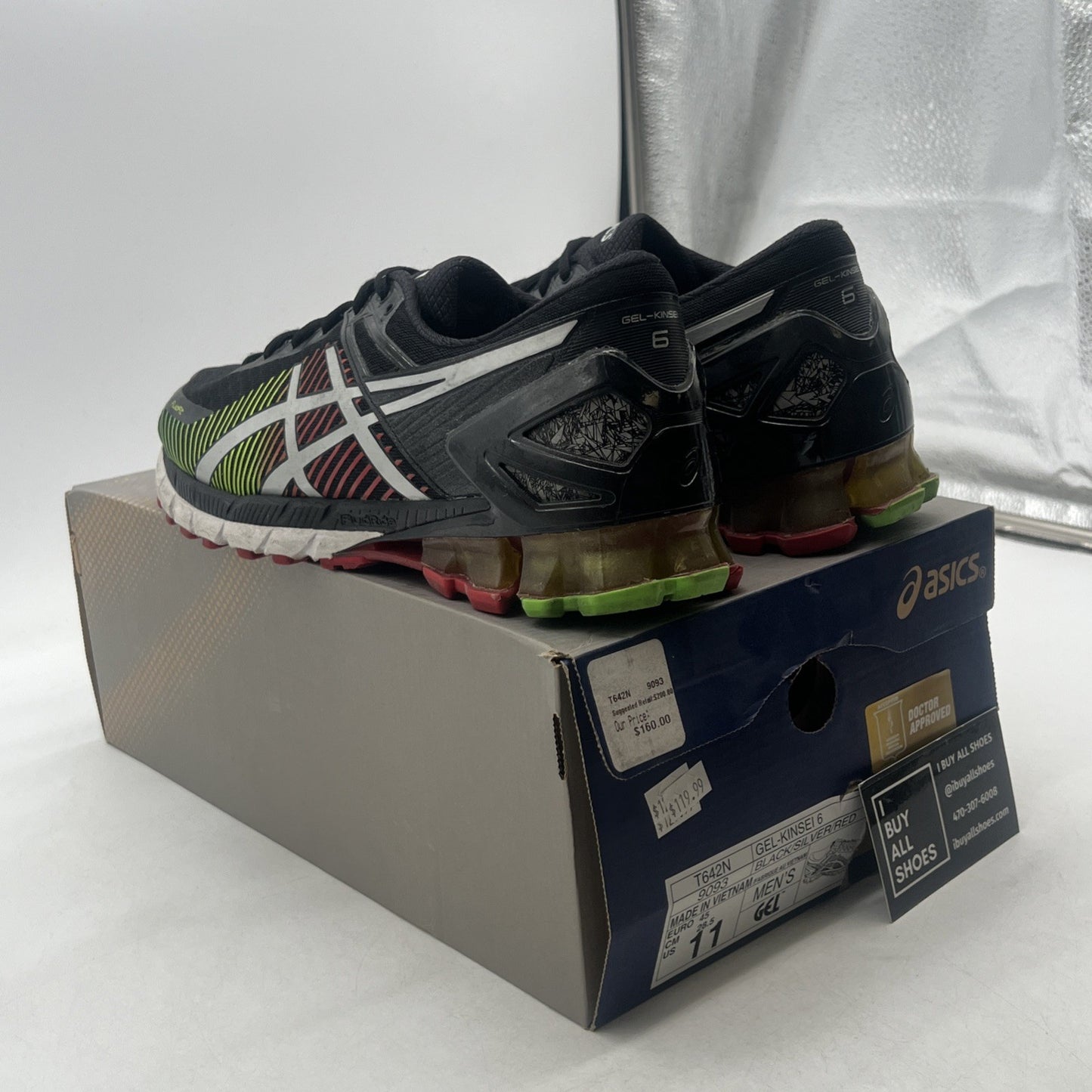 Size 11 - ASICS Gel Kinsei 6 Black Running Shoes (T642N-9093)