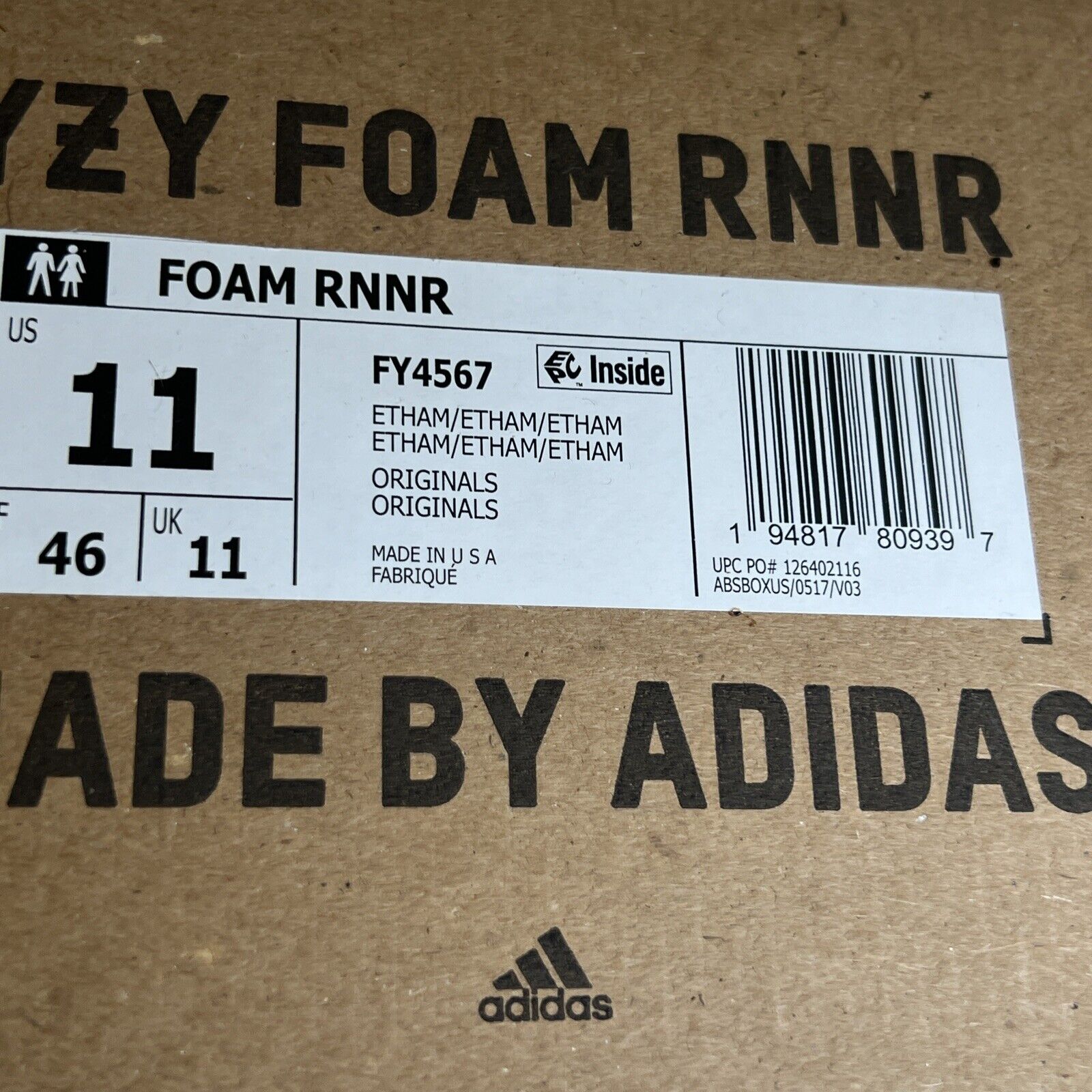 Size 12.5 - Yeezy Foam RNNR Sand