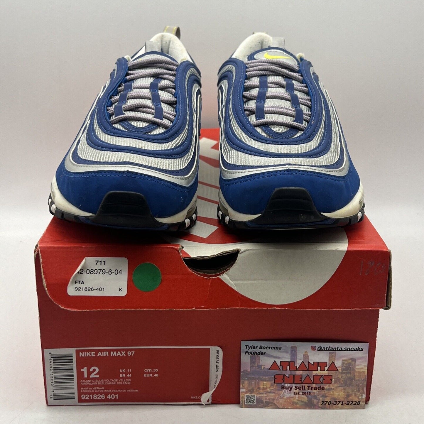 Size 12 - Nike Air Max 97 Atlantic Blue Blue Yellow Grey