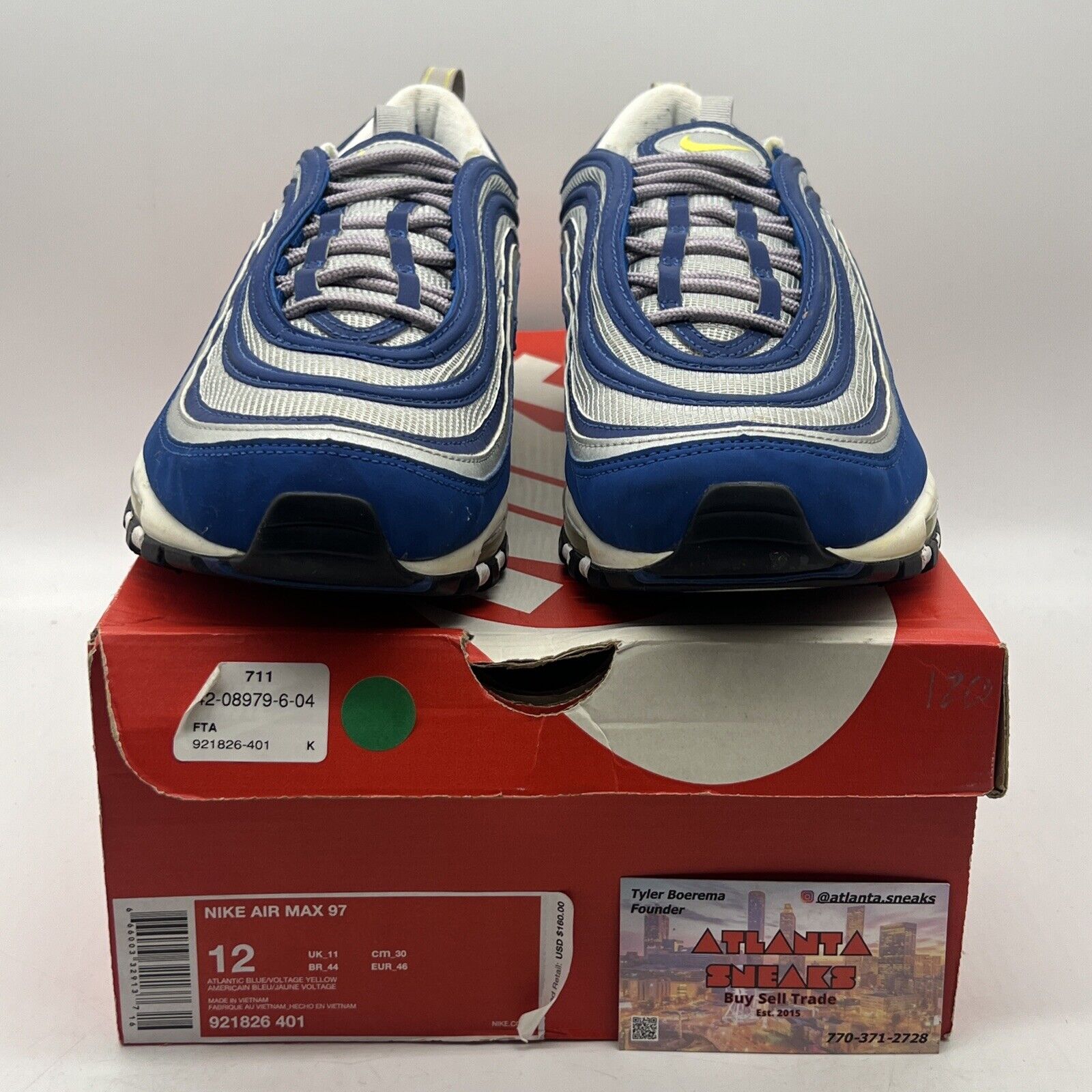 Size 12 - Nike Air Max 97 Atlantic Blue Blue Yellow Grey