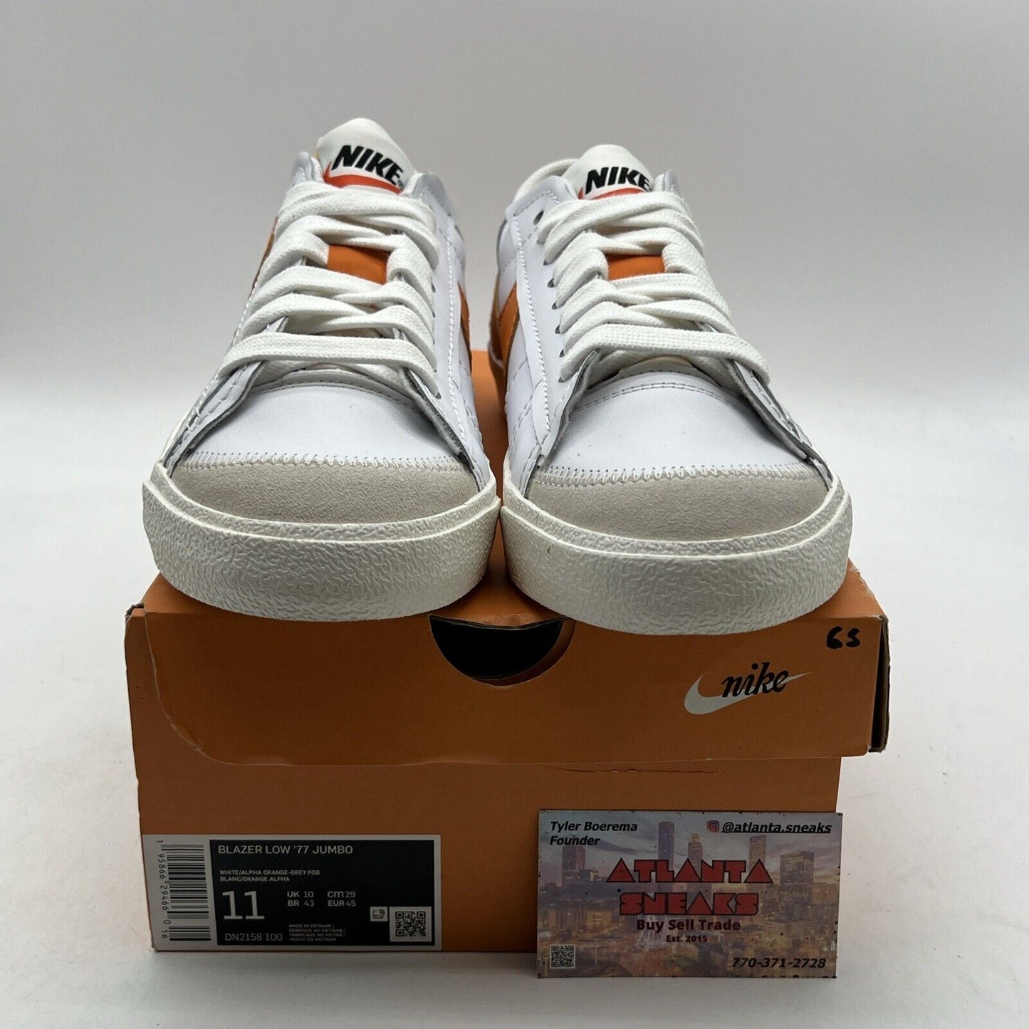 Size 11 - Nike Blazer '77 Jumbo Low White Alpha Orange (DN2158-100)