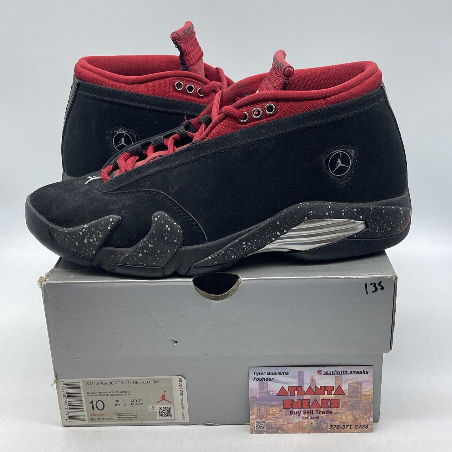 Size 10W - Air Jordan 14 Retro Low Red Lipstick Black Red Suede (DH4121-006)