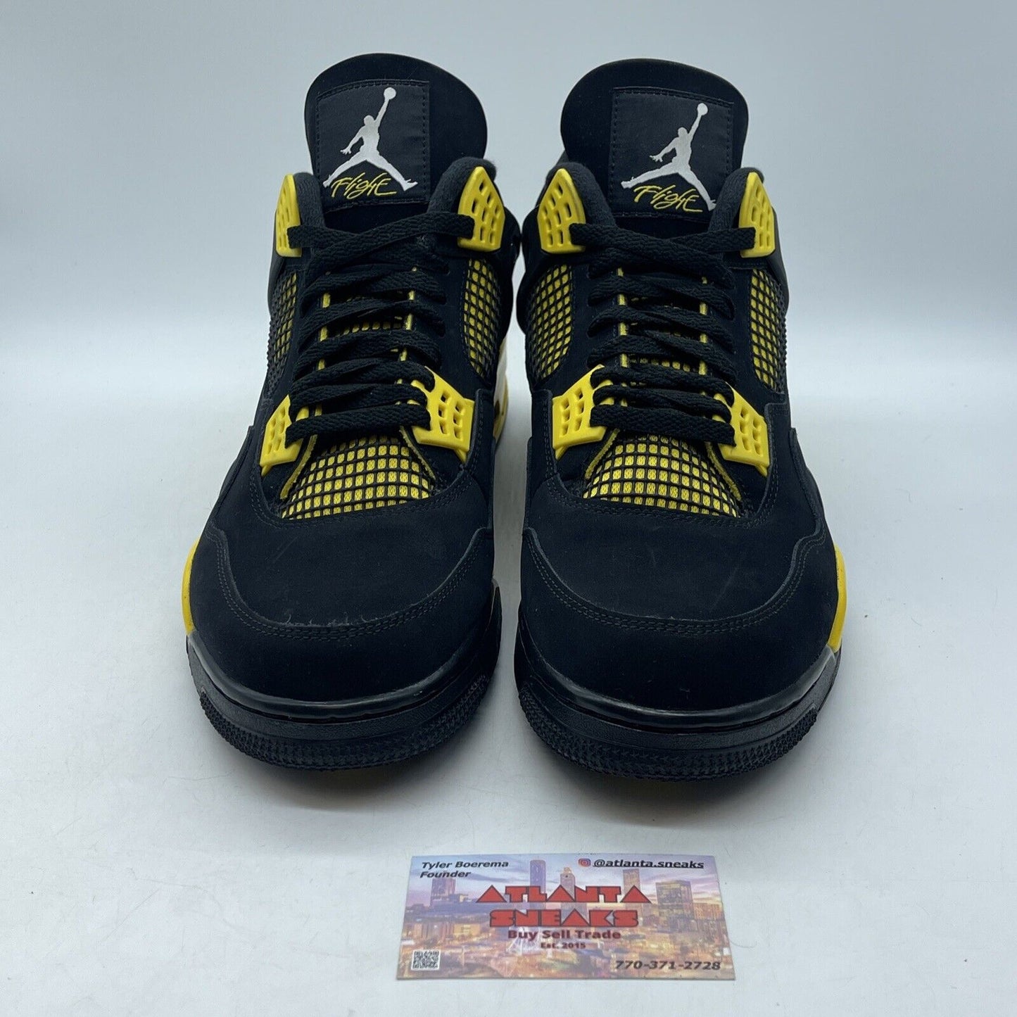 Size 14 - Jordan 4 Retro Mid Thunder White Yellow Black Suede Leather DH6927-016