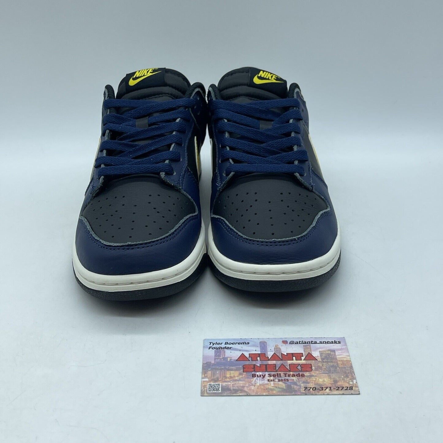 Size 9 - Nike Dunk Low Vintage Michigan Yellow Black Blue Leather (FZ4014-010)