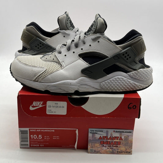 Size 10.5 - Nike Air Huarache White Black Grey (318429-101)