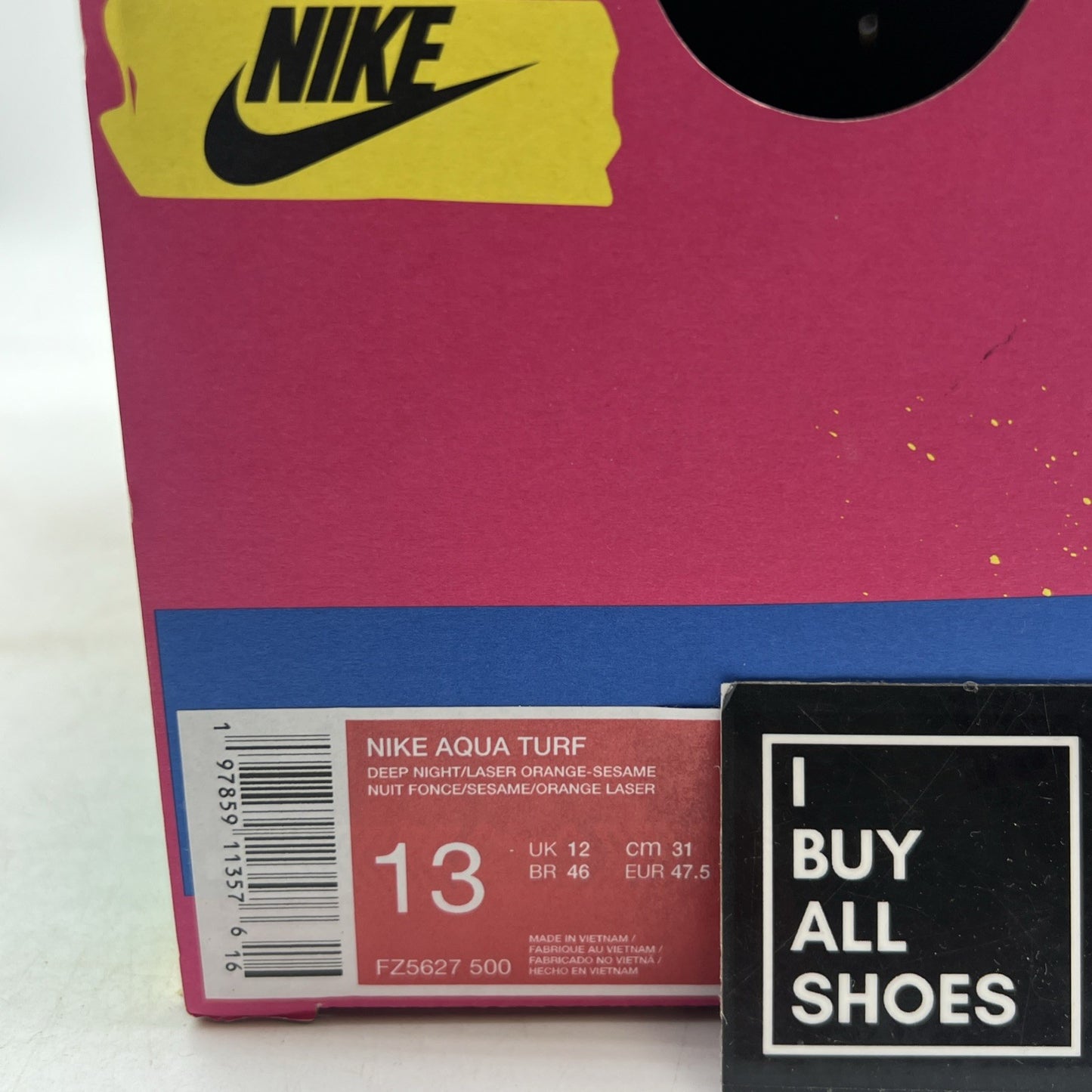 Size 13 - Nike Aqua Turf Deep Night Laser Orange (FZ5627-500)