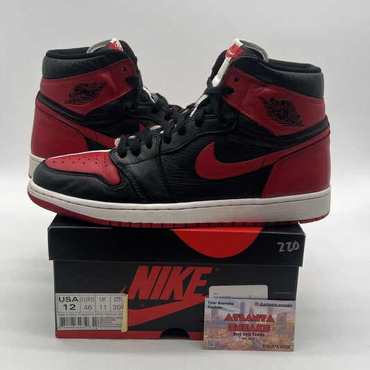 Size 12 - Air Jordan 1 Retro OG NRG High Homage to Home Black Red (861428-061)