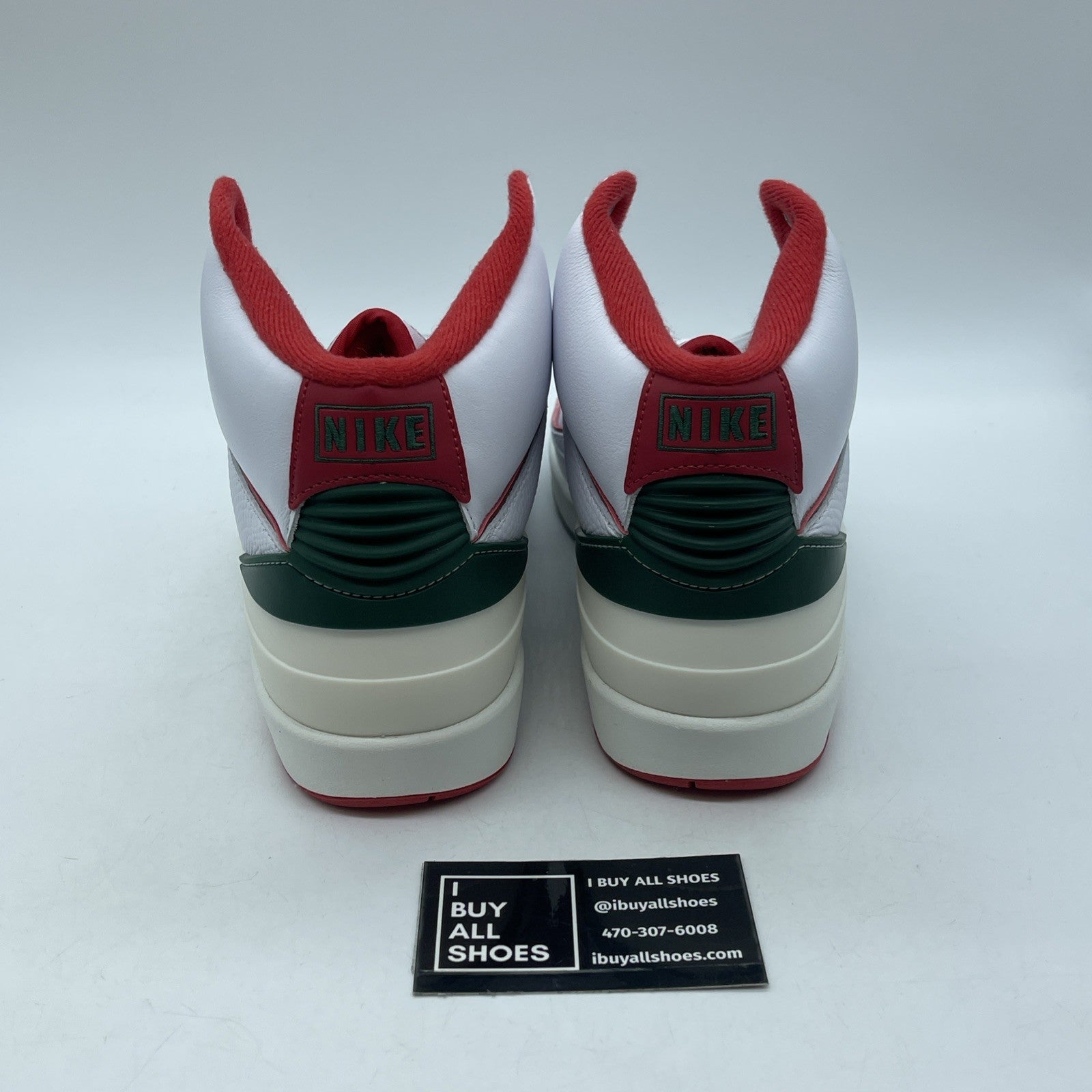 Size 10 - Air Jordan 2 Retro Origins White Green Red Leather (DR8884-101)