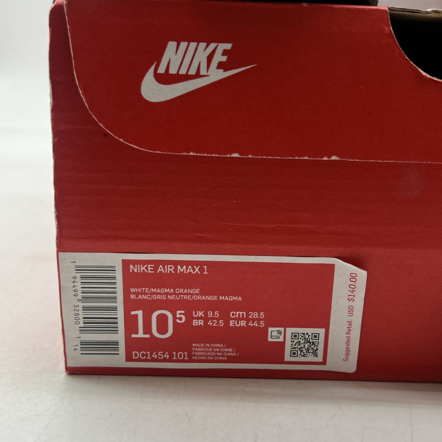 Size 10.5 - Nike Air Max 1 Magma Orange (DC1454-101)