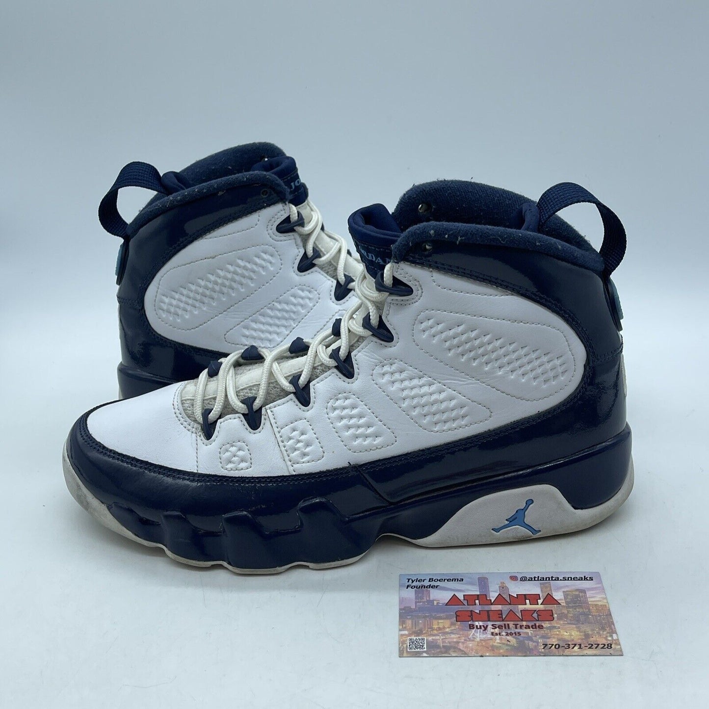 Size 8 - Air Jordan 9 Retro UNC Blue White Leather (302370-145)
