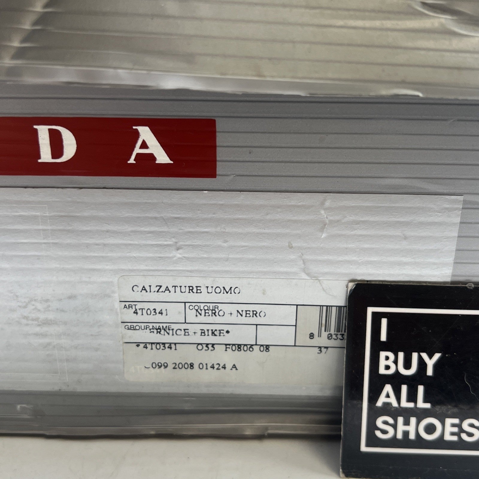 Size 9.5P - Prada American Cup Sneaker High Top Nero/ Argento