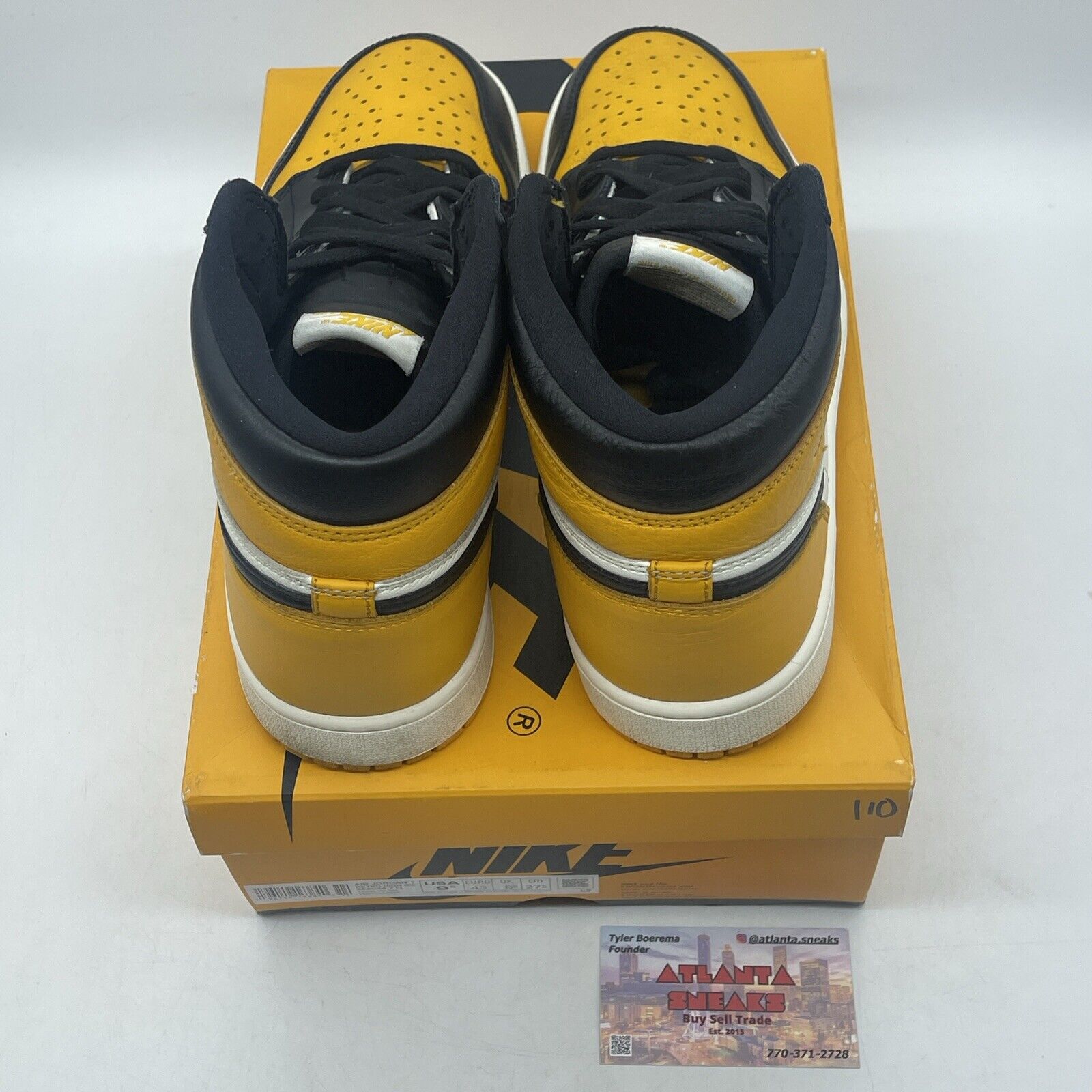 Size 9.5 - Jordan 1 Retro OG High Yellow Toe White Black (555088-711)