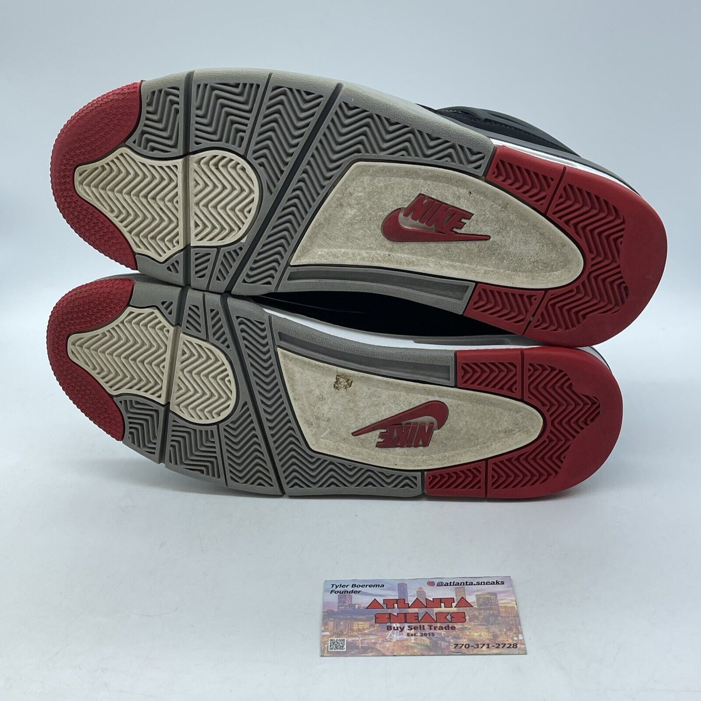Size 11 - Jordan 4 Retro OG Mid Bred 2019 Black White Red Grey (308497-060)