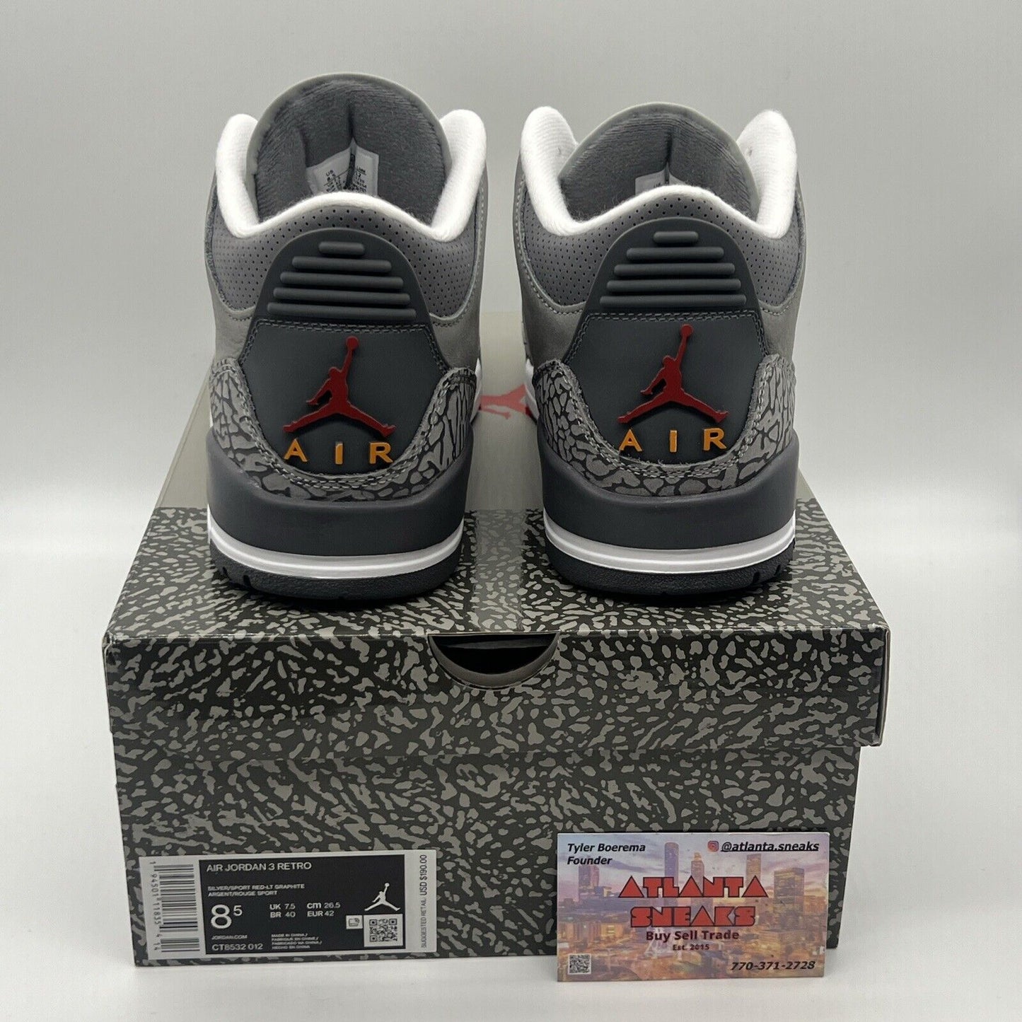 Size 8.5 - Jordan 3 Retro Mid Cool Grey Brand New Og All Orange White DS