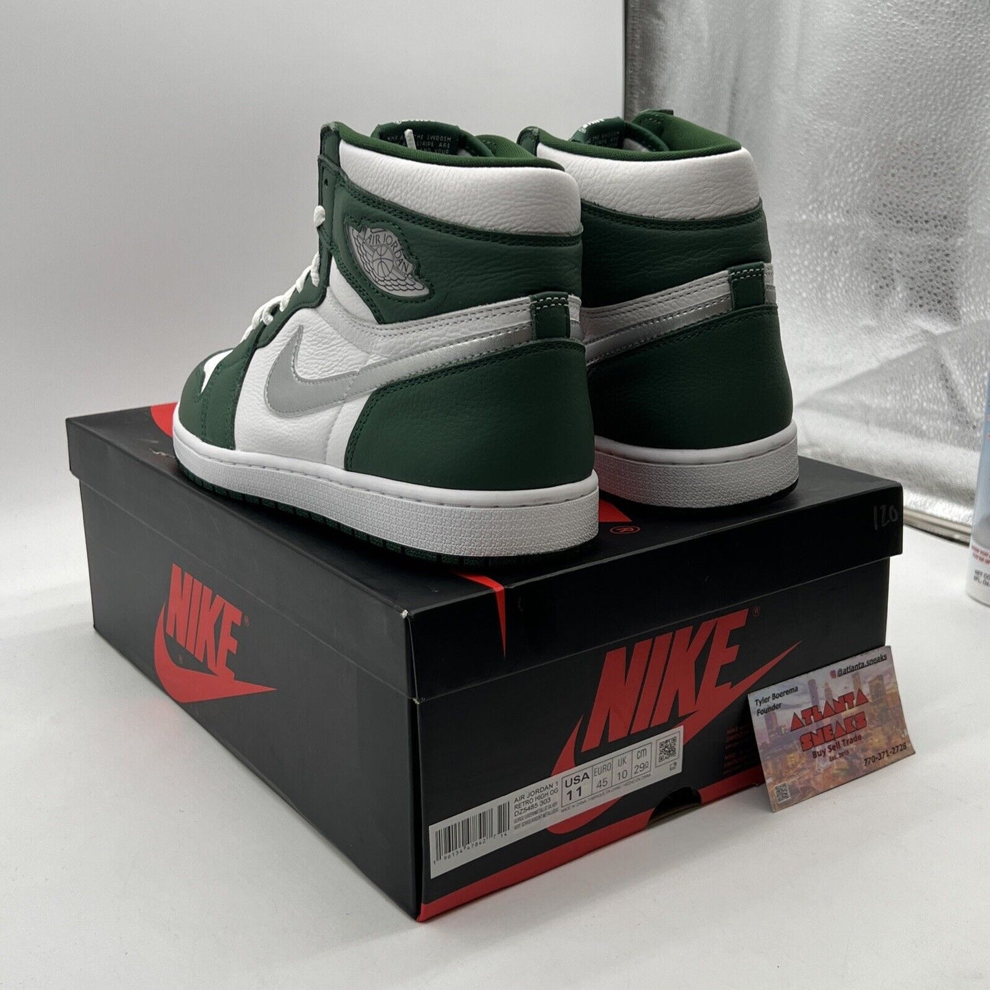 Size 11 - Jordan 1 Retro OG High Gorge Green White Leather Silver (DZ5485-303)