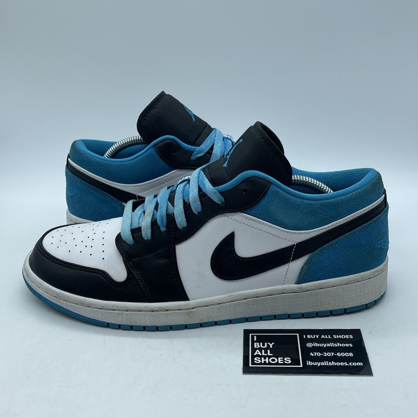 Size 12 - Air Jordan 1 SE Low Laser Blue White Black Suede (CK3022-004)