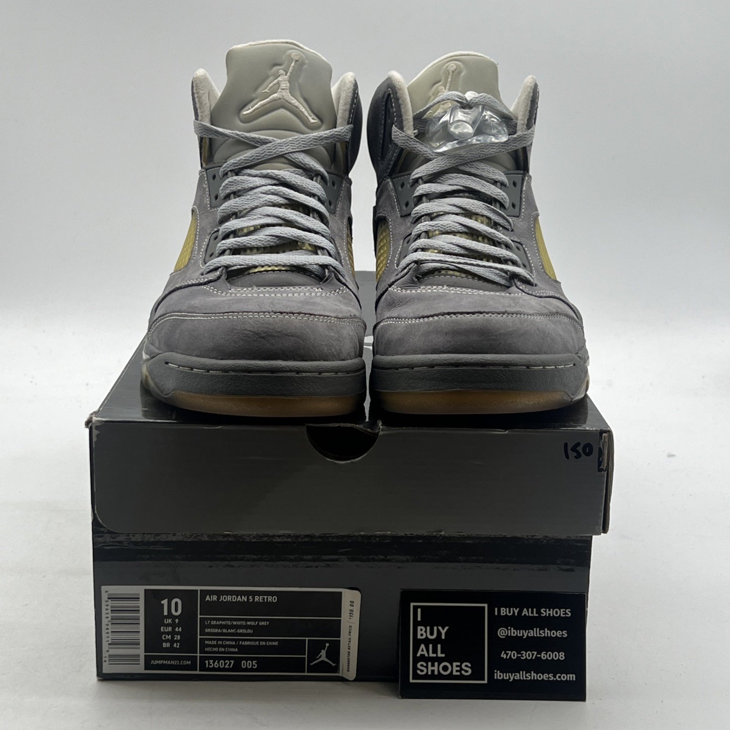Size 10 - Air Jordan 5 Retro Wolf Grey (136027-005)