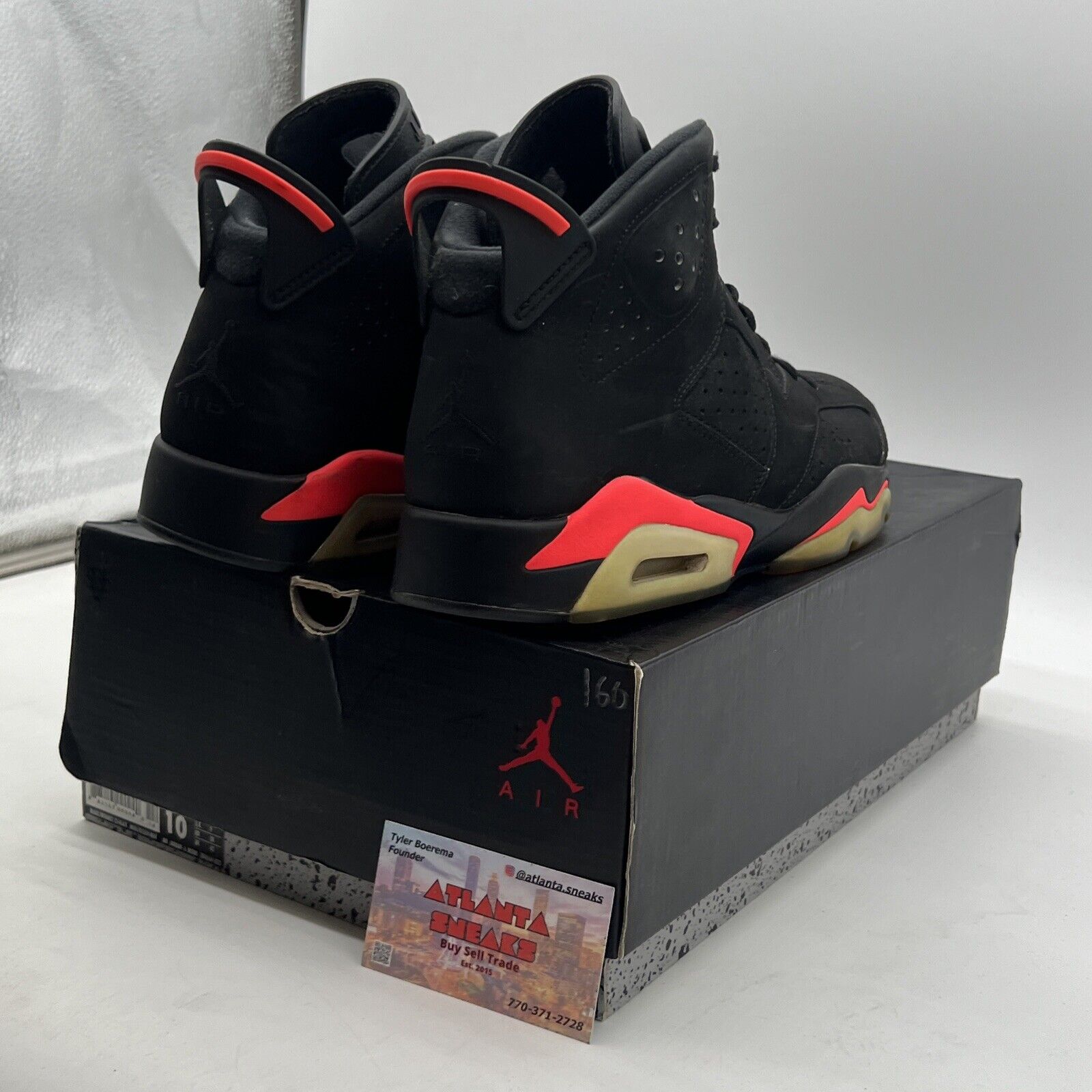 Size 10 - Air Jordan 6 Retro Infrared Black 2014 (384664-023)