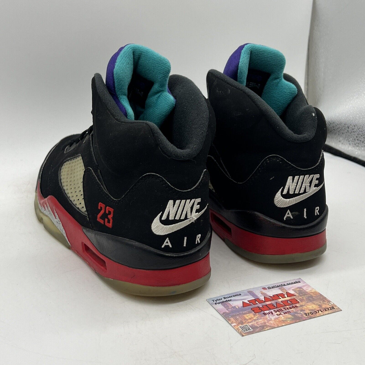 Size 9 - Jordan 5 Retro Top 3 Black 2020 Purple Red Suede (CZ1786-001)