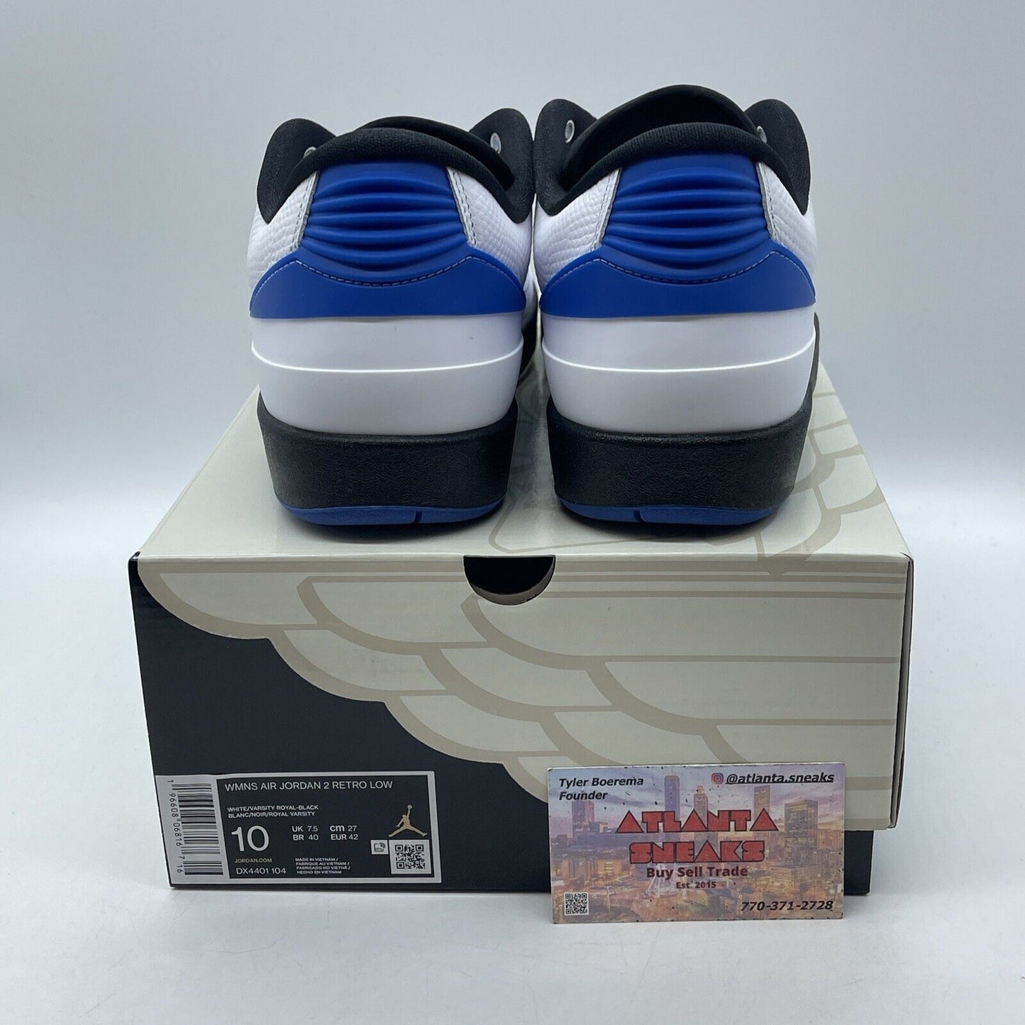 Size 10W - Air Jordan 2 Retro Low Varsity Royal Blue White Leather (DX4401-104)