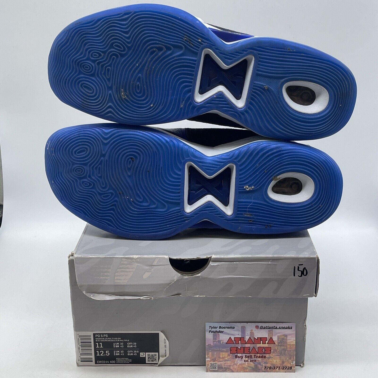 Size 11 - Nike PlayStation x PG 5 Racer Blue Grey Black Leather (CW3144-400)