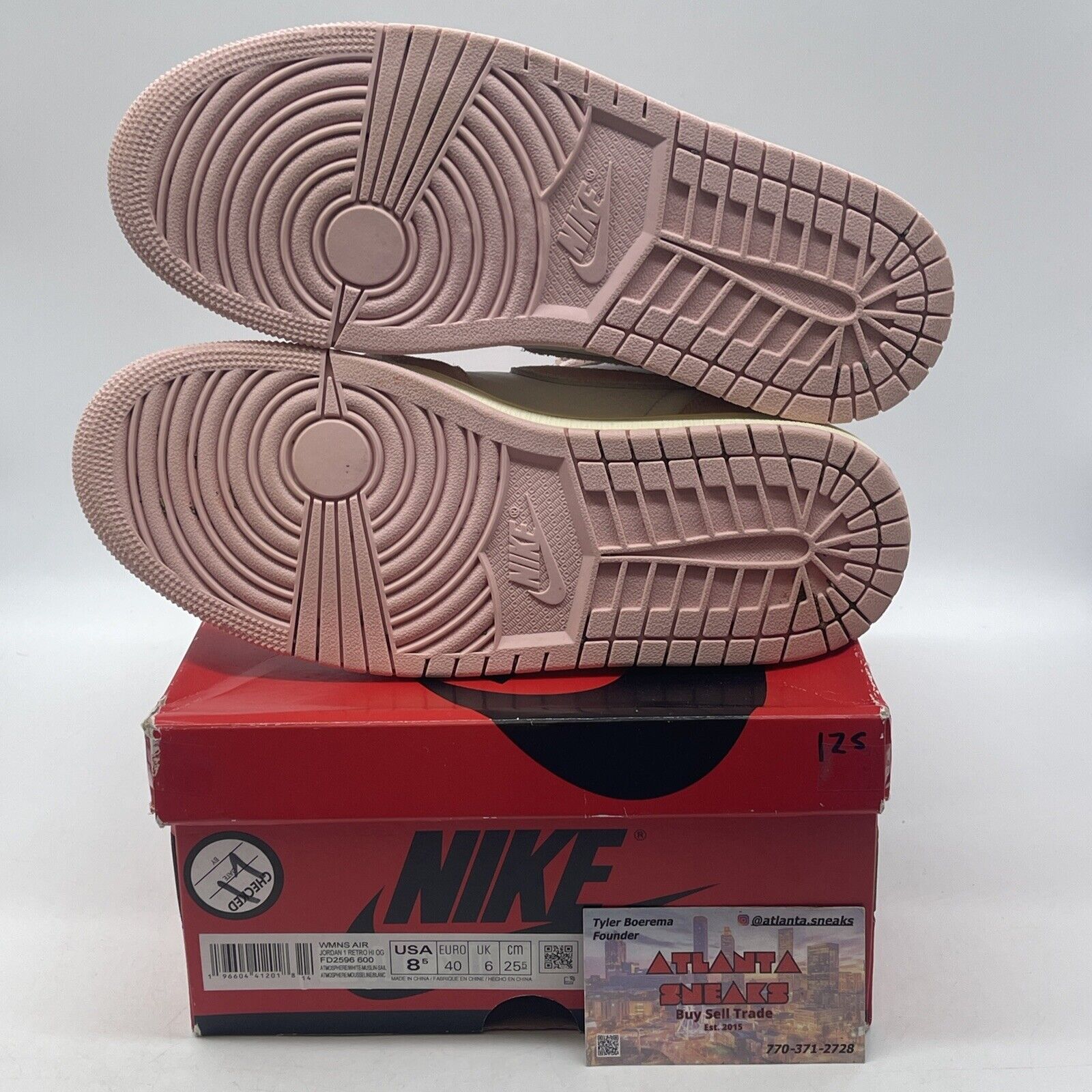 Size 8.5W- Air Jordan 1 Retro OG High Washed Pink White Suede (FD2596-600)