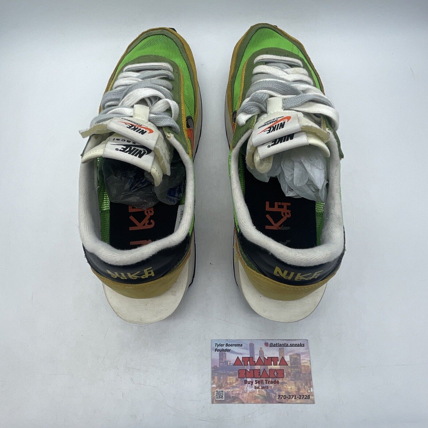 Size 10.5 - Nike sacai x LDWaffle Green Gusto Yellow Orange Black (BV0073-300)