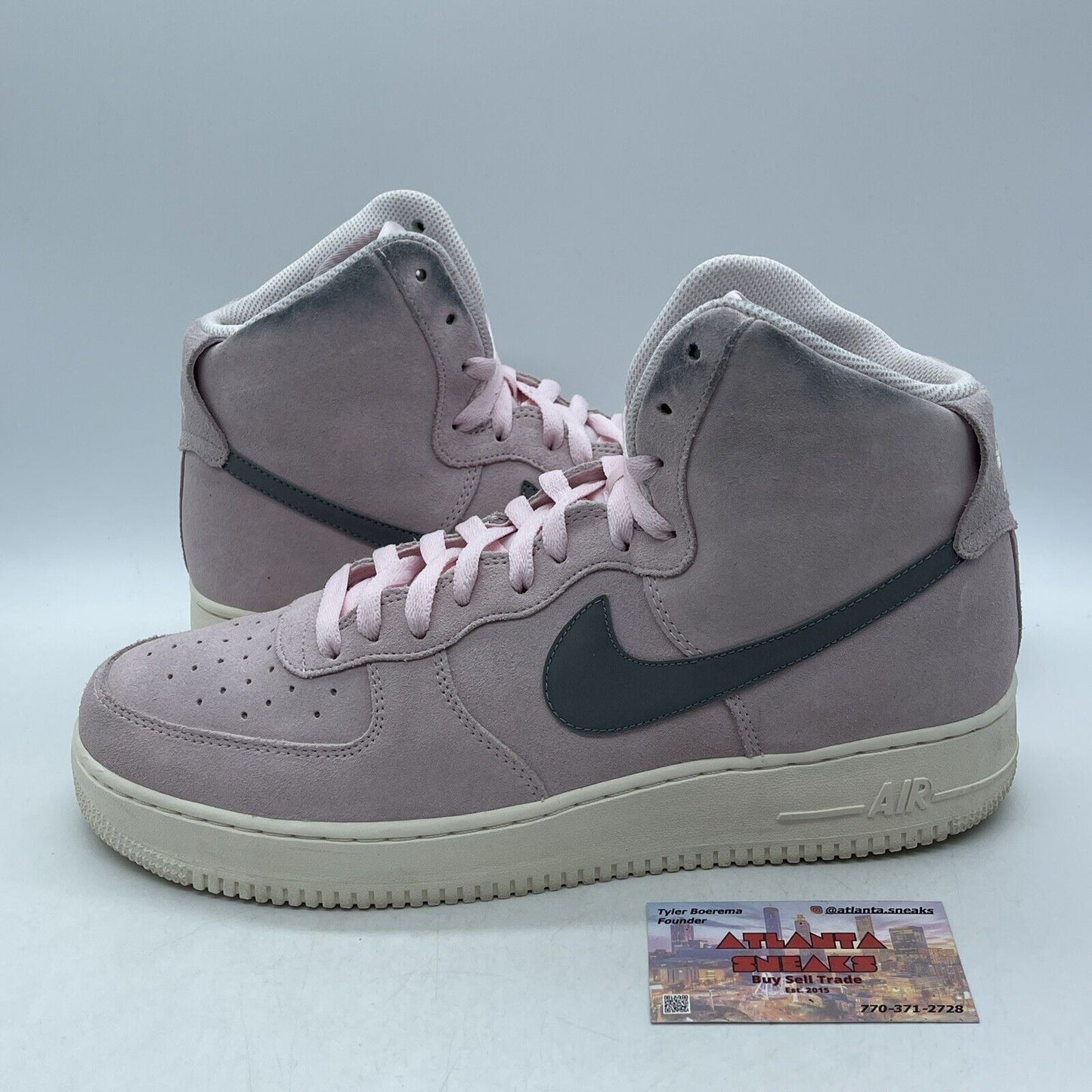 Size 12 - Nike Air Force 1 '07 High Arctic Pink Grey Suede White (315121-611)