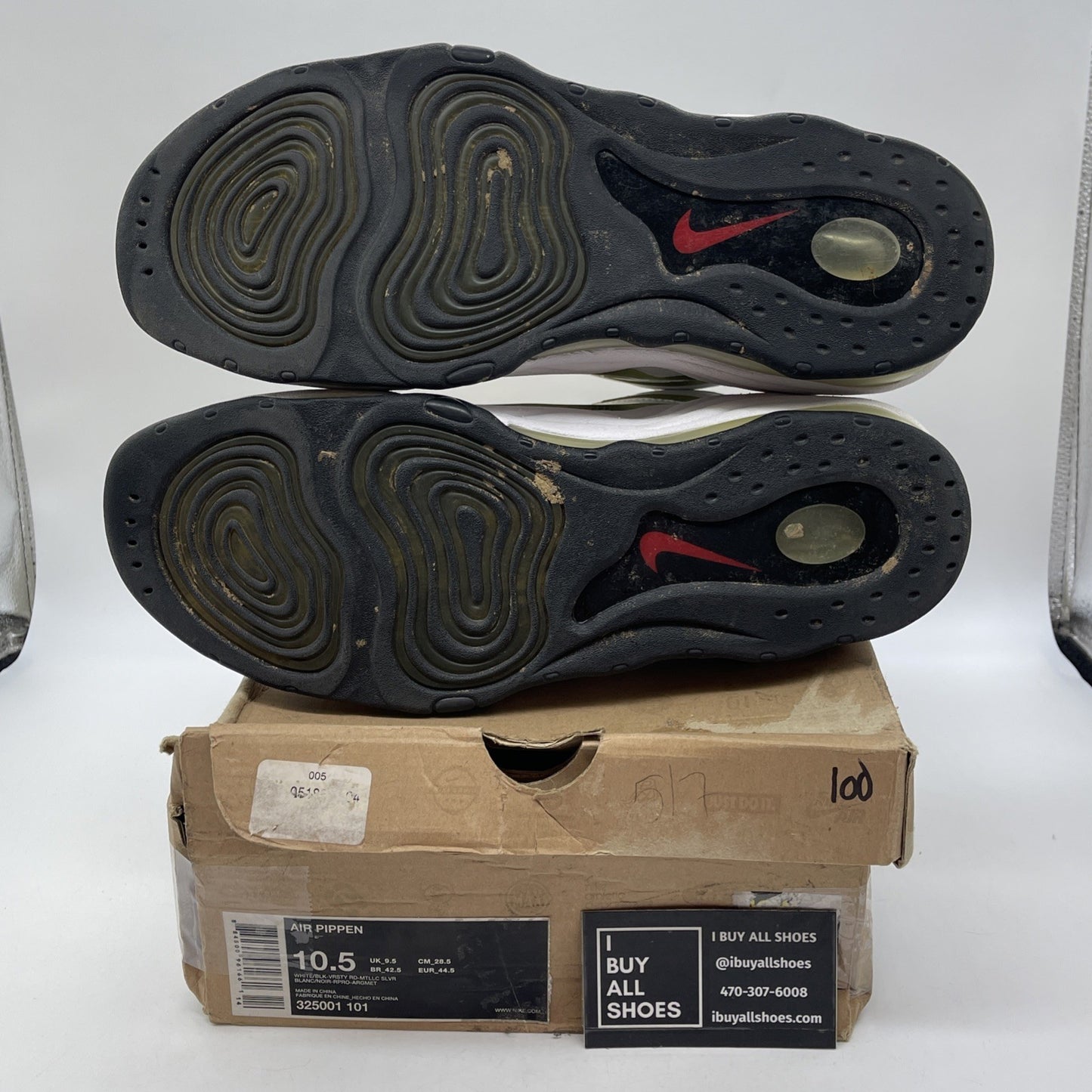 Size 10.5 - Nike Air Pippen White Black Leather (325001-101)