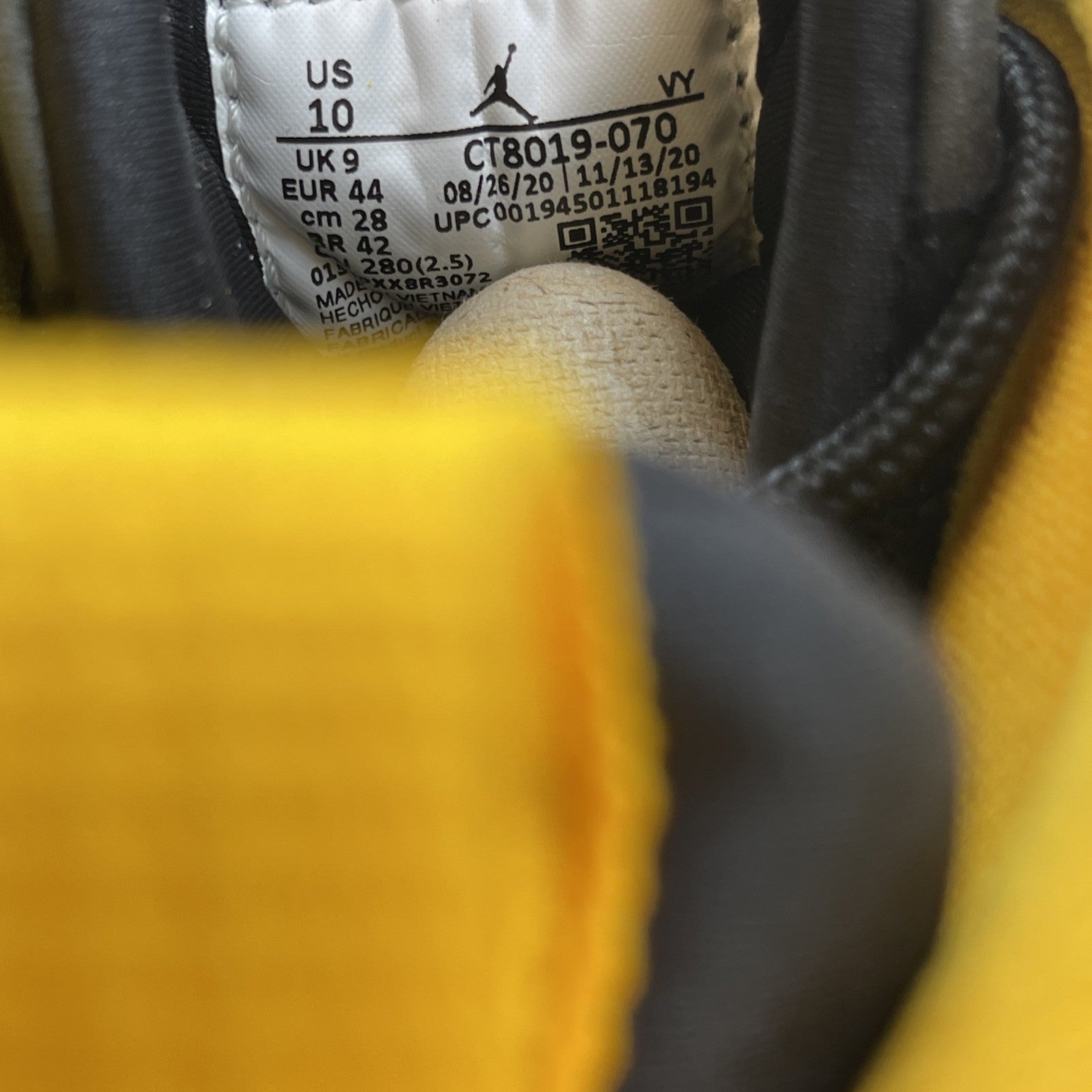 Size 10 - Jordan 9 Retro Black Yellow Grey Suede (CT8019-070)
