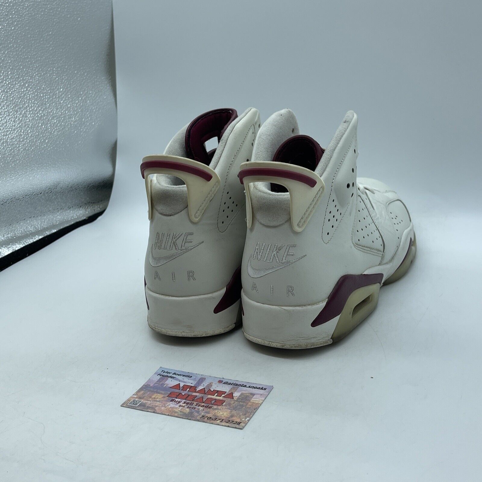 Size 9.5 - Air Jordan 6 Retro 2015 Maroon White Leather Suede (384664-116)