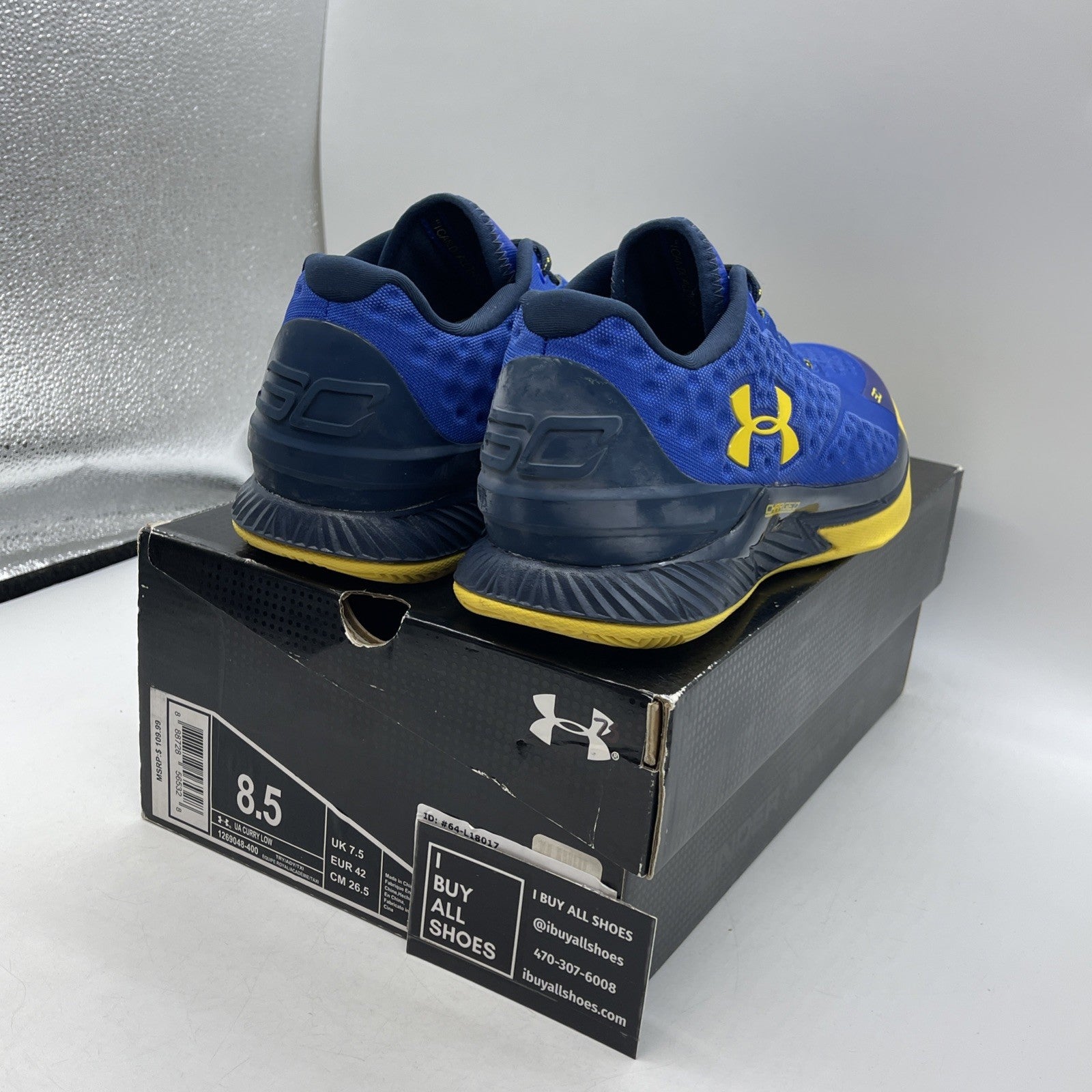 Size 8.5 - Under Armour Curry 1 Low Warriors (1269048-400)