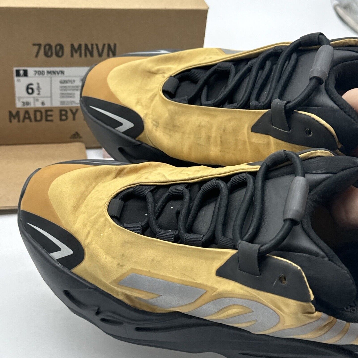 Size 6.5 - Yeezy Boost 700 MNVN Honey Flux Yellow Reflective With Box Black OG