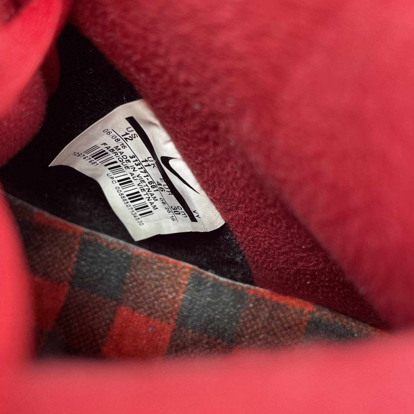 Size 12 - Nike SB Dunk PRM High Red Velvet Suede (313171-661)