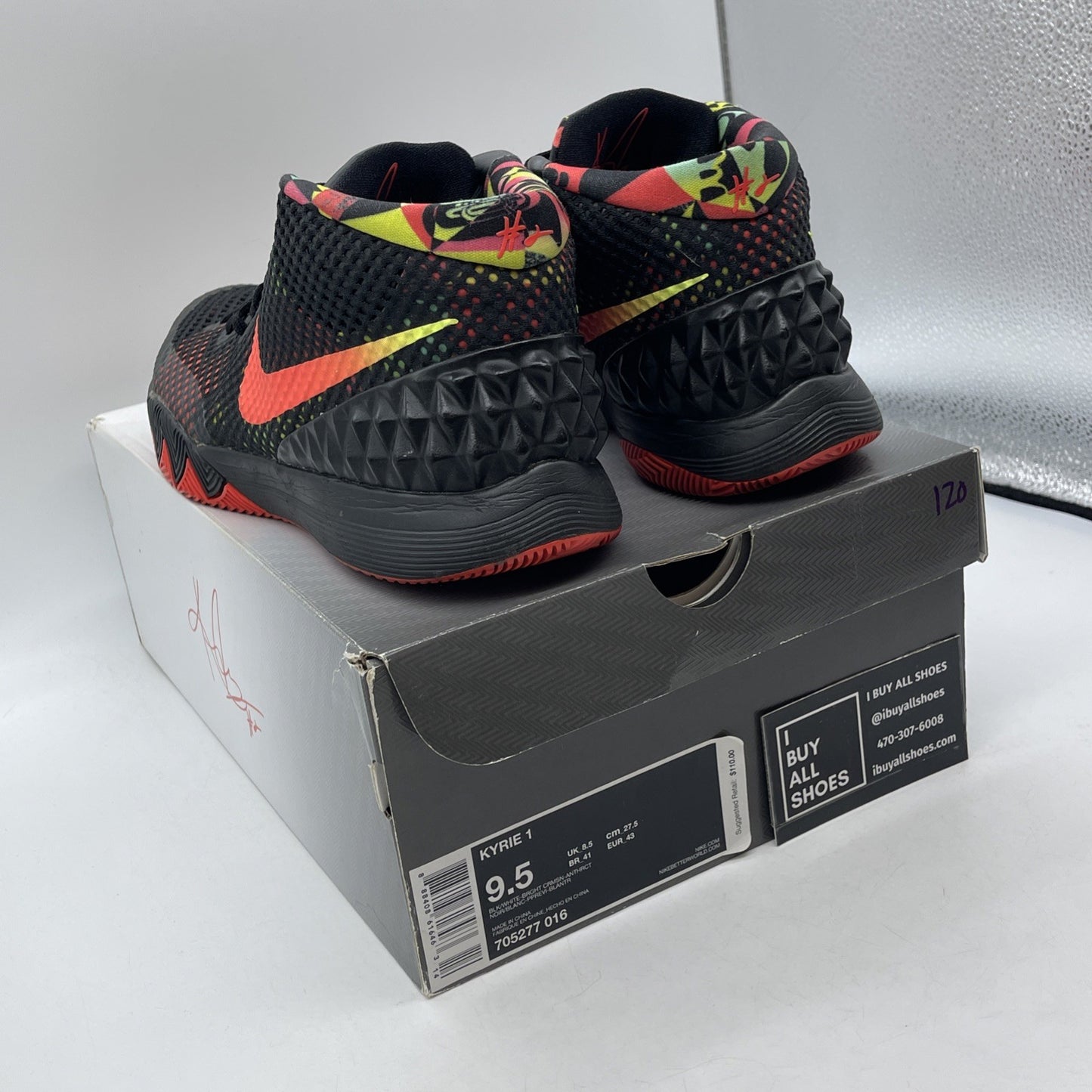 Size 9.5 - Nike Kyrie 1 Dream Black Pink Red Suede Leather (705277-016)