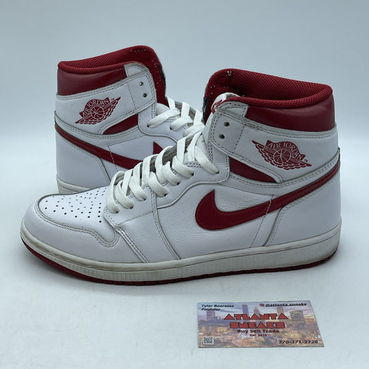 Size 9.5 - Air Jordan 1 Retro OG High Metallic Red White Leather (555088-103)