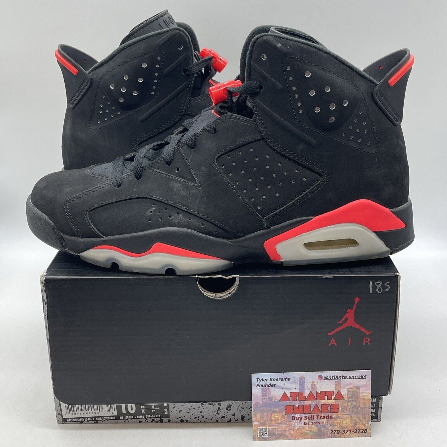 Size 10 - Jordan 6 Retro Infrared Black 2014 Pink Black Suede (384664-023)