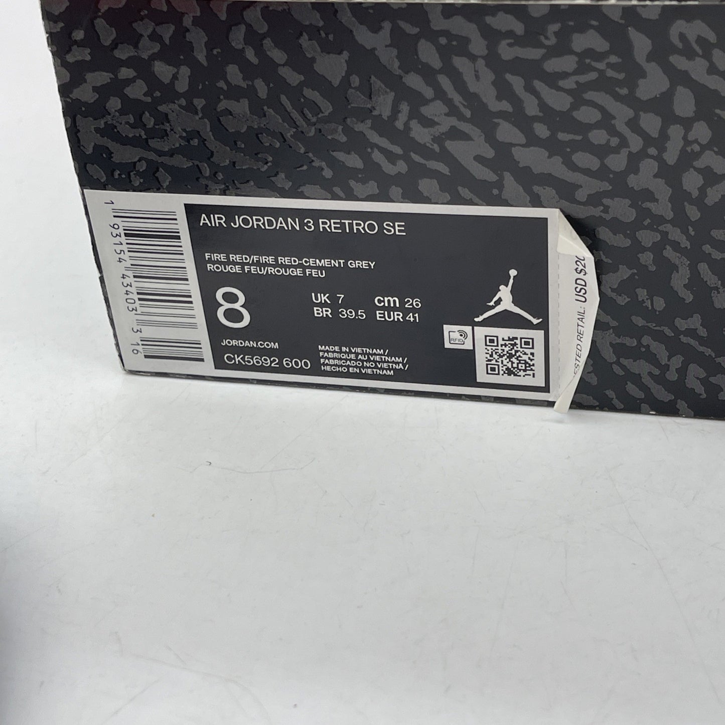 Size 8 - Jordan 3 Retro SE Mid Unite Red Grey Suede Leather (CK5692-600)