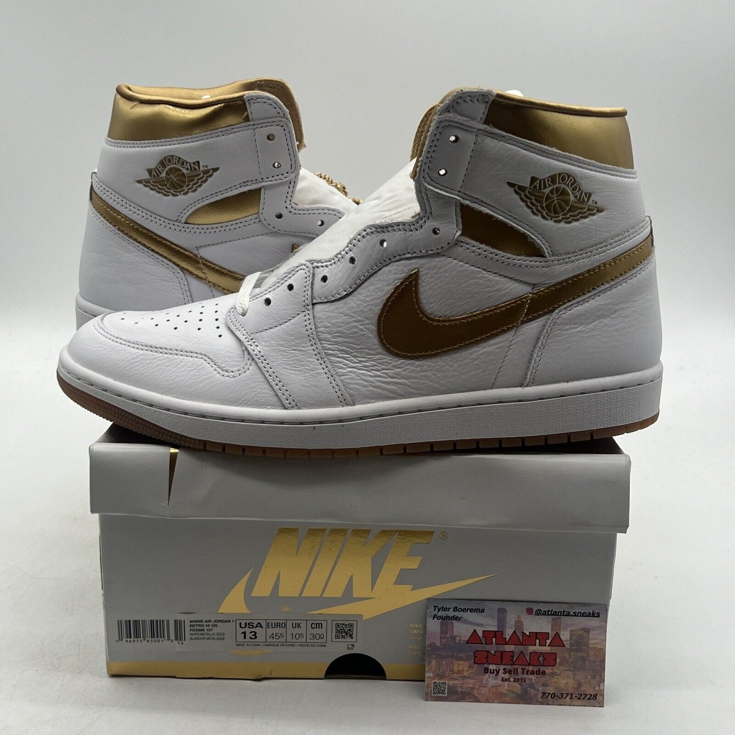 Size 13 - Air Jordan 1 Retro OG High Metallic Gold W Leather (FD2596-107)