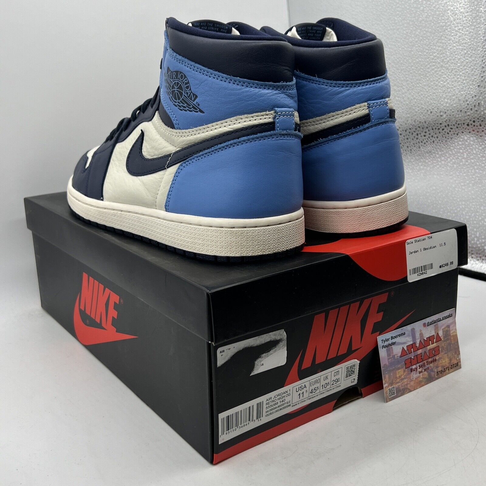 Size 11.5 - Jordan 1 Retro OG High Obsidian UNC 2019 Navy White (555088-140)