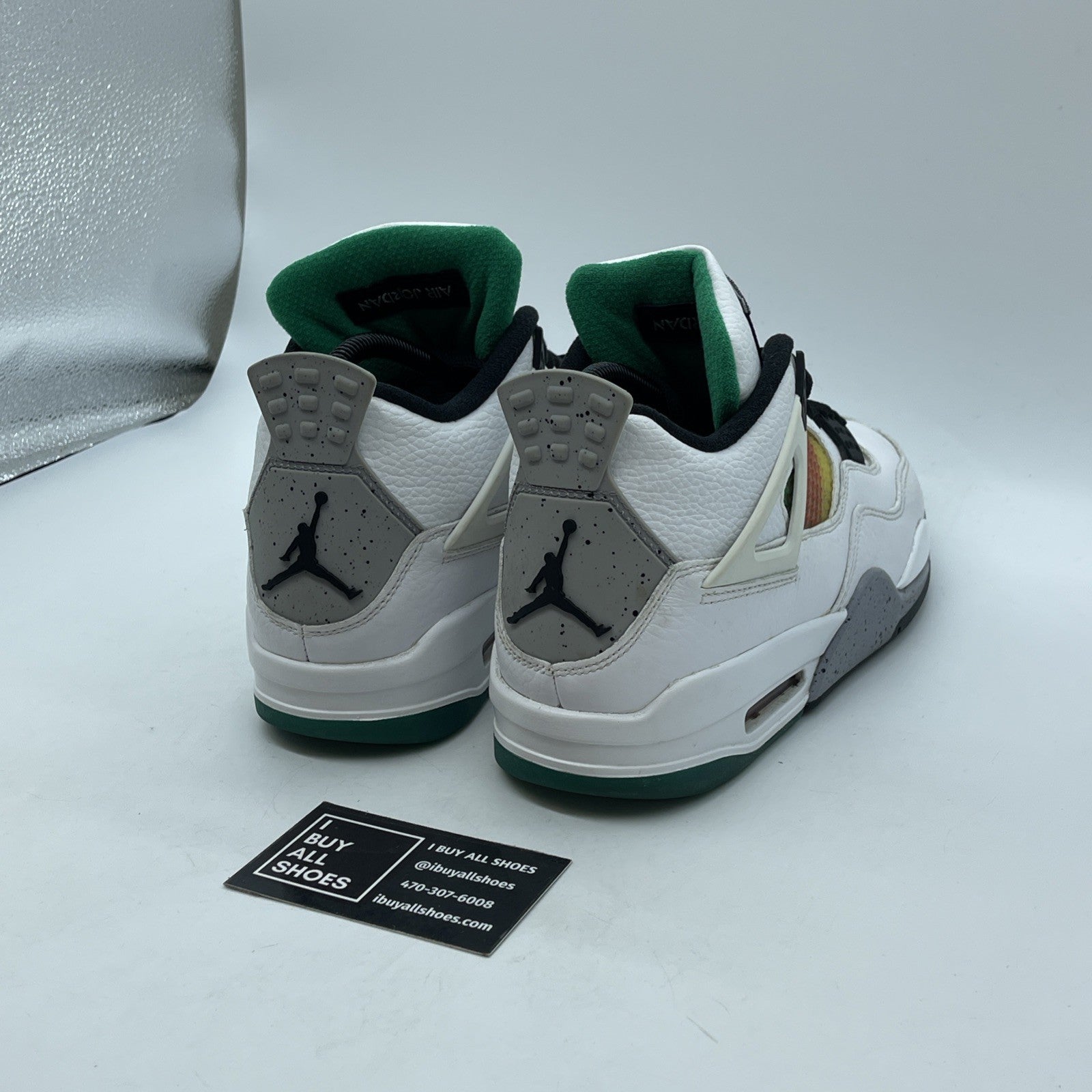 Size 9W - Air Jordan 4 Retro Rasta White Grey Leather (AQ9129-100)