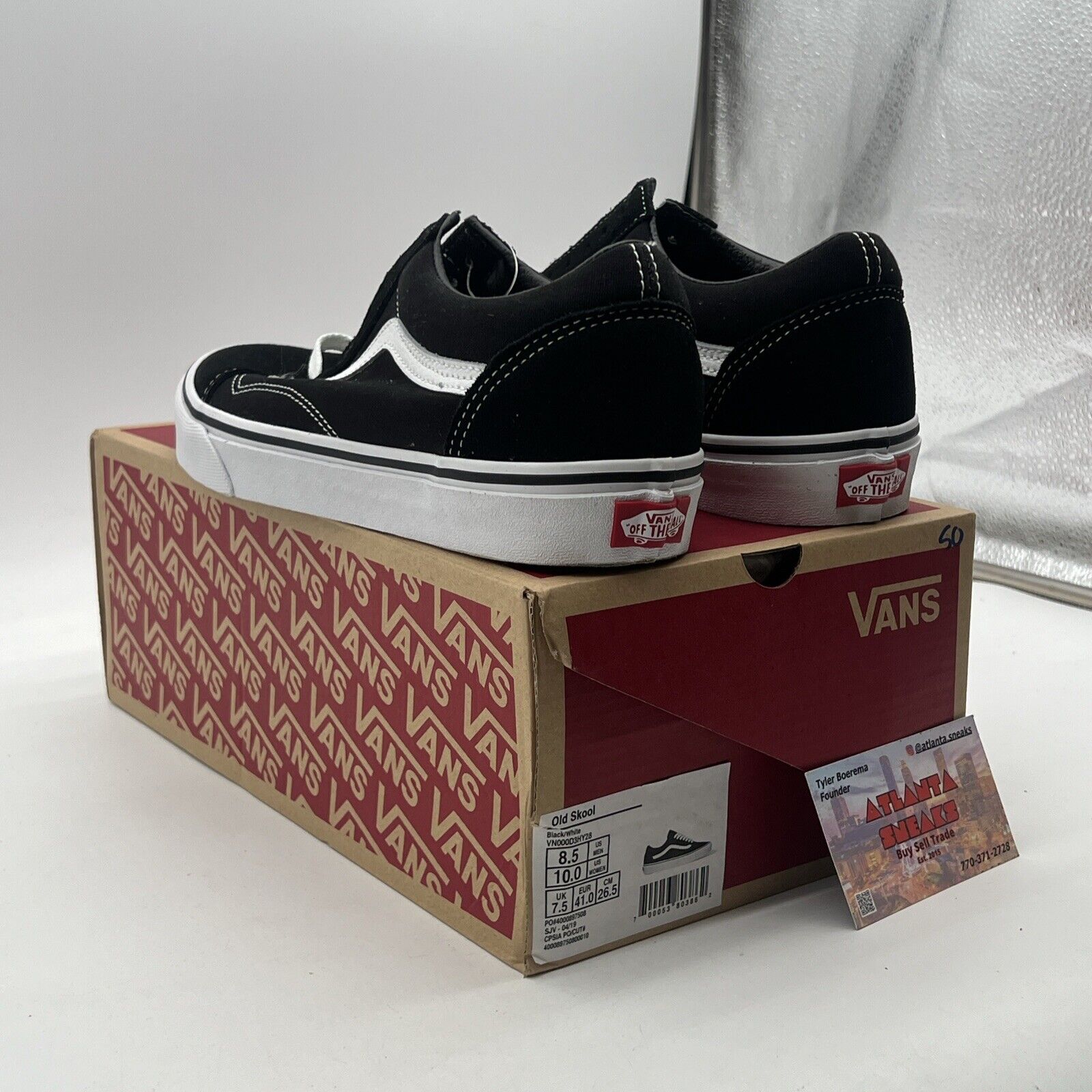 Size 8.5 - VANS Old Skool Black White (VN000D3HY28)