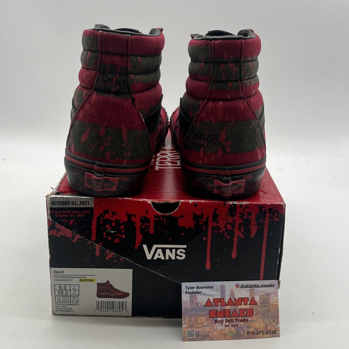 Size 9 - VANS House of Terror x Sk8- High The Nightmare on Elm Street
